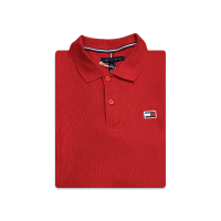 Red polo shirt