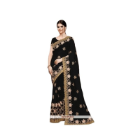 Black Weightless Georgette Saree